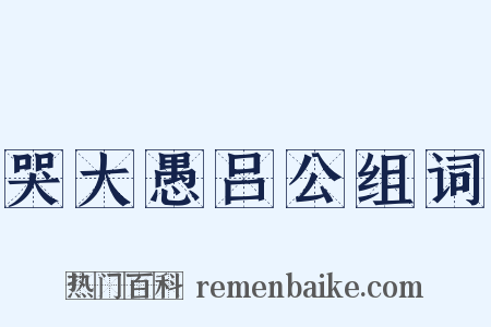 哭大愚吕公组词是什么意思的图片